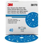 3M 36170 Multi-Hole Hook & Loop 40 Grit 6 in. Sanding Disc (50/Pack)