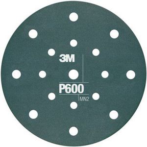 3M 34801 Flexible Dust Free Hook & Loop P600 Grit 6 in. Sanding Disc (25/Pack)